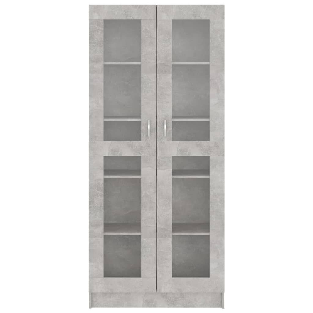 vidaXL Vitriinikaappi betoninharmaa 82,5x30,5x185,5 cm lastulevy hinta ja tiedot | Vitriinit | hobbyhall.fi