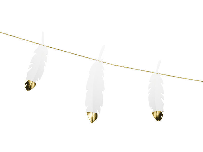 Juhlakoriste Feathers White 1,6 m hinta ja tiedot | Juhlakoristeet | hobbyhall.fi