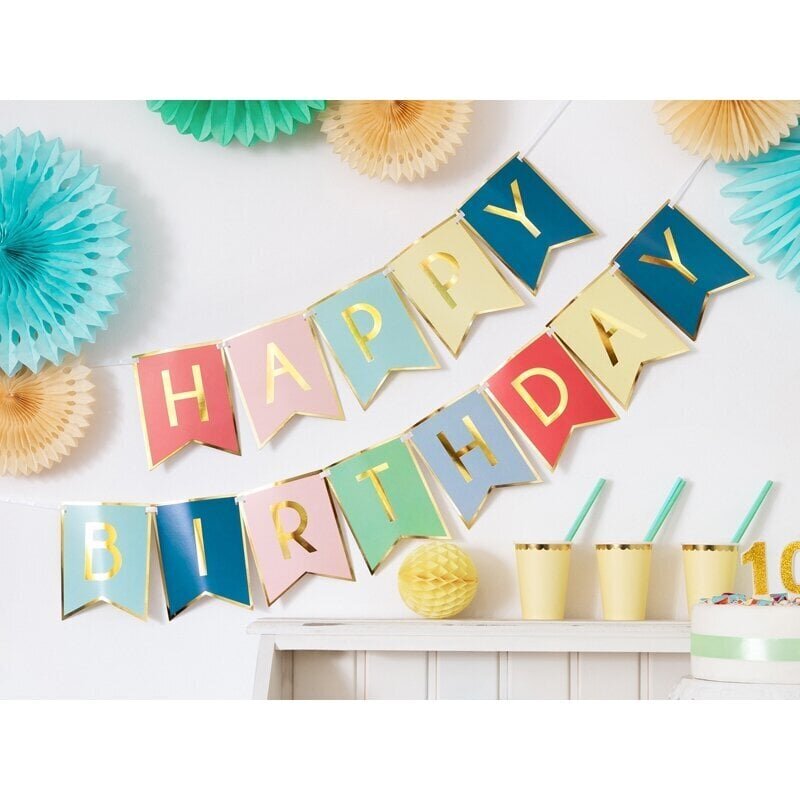 Juhlakoriste Happy Birthday Mix, 15x175 cm, 1 kpl / 1 kpl hinta ja tiedot | Juhlakoristeet | hobbyhall.fi