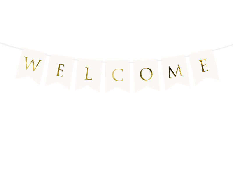 Juhlakoriste Welcome, valkoinen, 15x95 cm, 1 kpl / 1 kpl hinta ja tiedot | Juhlakoristeet | hobbyhall.fi