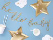 Juhlakoriste Little Star Hello Baby, kultainen, 18x70 cm, 1 kpl / 1 kpl hinta ja tiedot | Juhlakoristeet | hobbyhall.fi