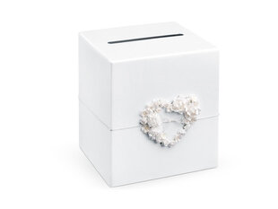 Laatikko Beautiful Heart, 24 x 24 x 24 cm, valkoinen (1 laatikko / 25 kpl) hinta ja tiedot | Juhlakoristeet | hobbyhall.fi