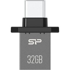 Silicon Power USB-C Flash Drive Mobile C20 32 GB, USB Type-C 3.2 Gen 1 (USB 3.1, USB 3.0, USB 2.0 compatible), Grey hinta ja tiedot | Muistitikut | hobbyhall.fi