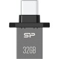 Silicon Power USB-C Flash Drive Mobile C20 32 GB, USB Type-C 3.2 Gen 1 (USB 3.1, USB 3.0, USB 2.0 compatible), Grey