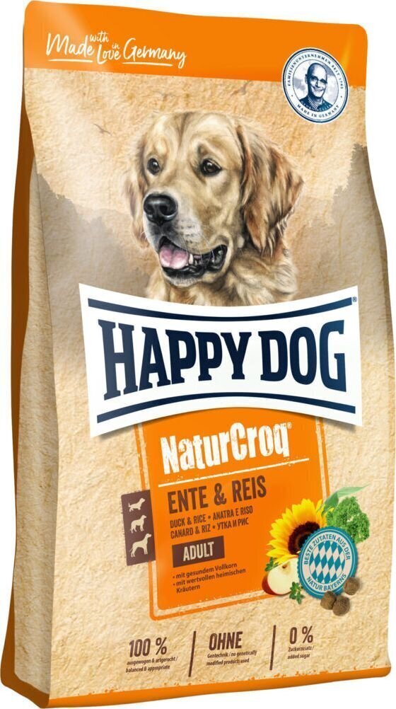 Kuivaruoka aikuisille koirille Happy Dog NaturCroq Ente & Reis ankan ja riisin kera, 12 kg hinta ja tiedot | Koiran kuivaruoka | hobbyhall.fi