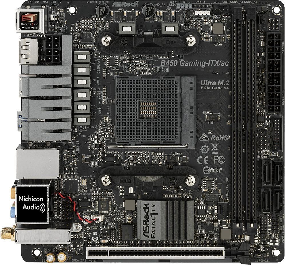 ASRock B450 GAMING-ITX / AC hinta ja tiedot | Emolevyt | hobbyhall.fi