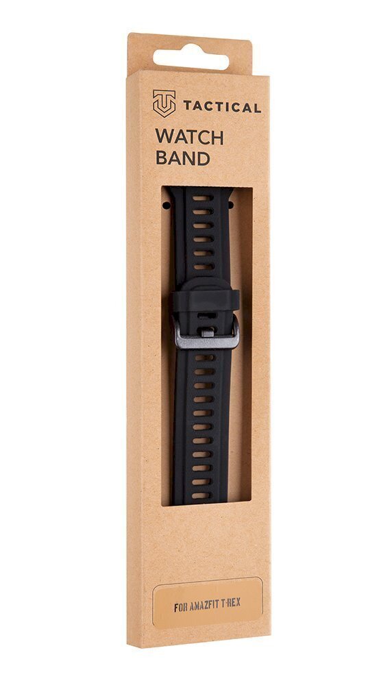 .Tactical 606 Silicone Band for Amazfit T-Rex/T-Rex Pro Black hinta ja tiedot | Älykellojen ja aktiivisuusrannekkeiden lisätarvikkeet | hobbyhall.fi