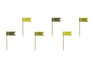 Juhlakoriste Mini Flags Bee, 7 cm, 1 laatikko / 50 kpl (1 pakkaus / 6 kpl) hinta ja tiedot | Tarjoiluastiat ja aterimet juhliin | hobbyhall.fi
