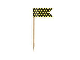 Juhlakoriste Mini Flags Bee, 7 cm, 1 laatikko / 50 kpl (1 pakkaus / 6 kpl) hinta ja tiedot | Tarjoiluastiat ja aterimet juhliin | hobbyhall.fi