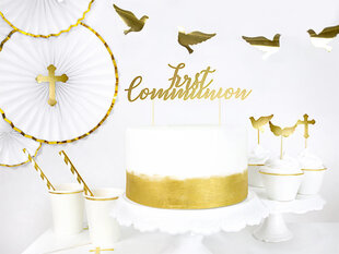 Juhlakoriste First Communion Gold 21 cm (1 laatikko / 50 kpl) hinta ja tiedot | Tarjoiluastiat ja aterimet juhliin | hobbyhall.fi