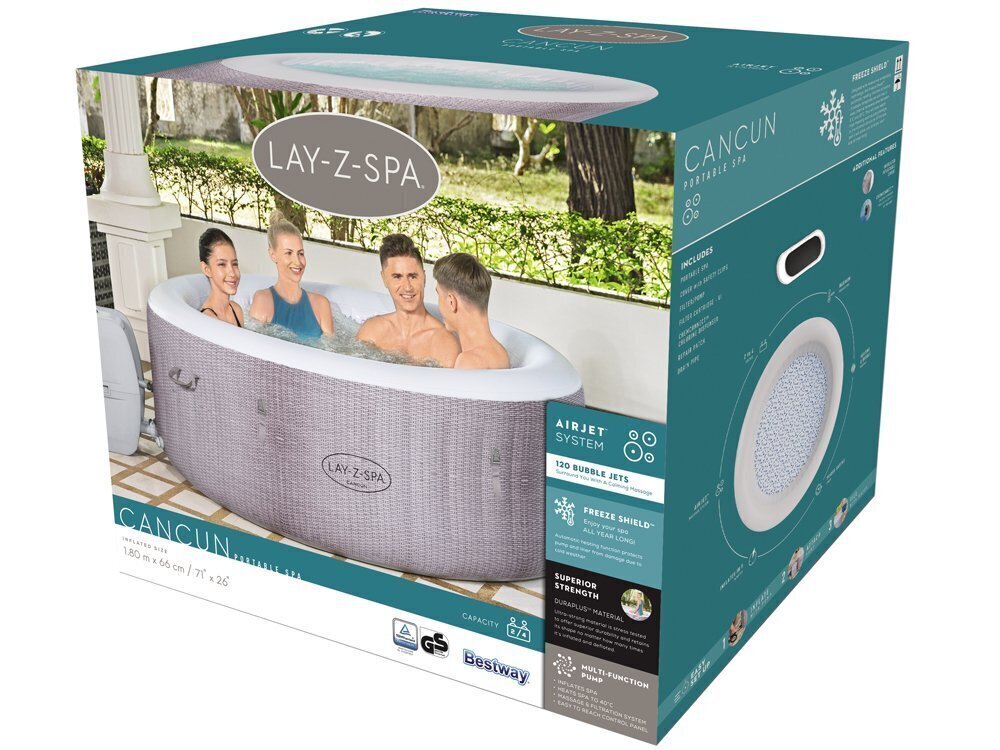 Bestway Poreallas Lay-Z-Spa Cancun, 180x66 cm hinta ja tiedot | Uima-altaat | hobbyhall.fi