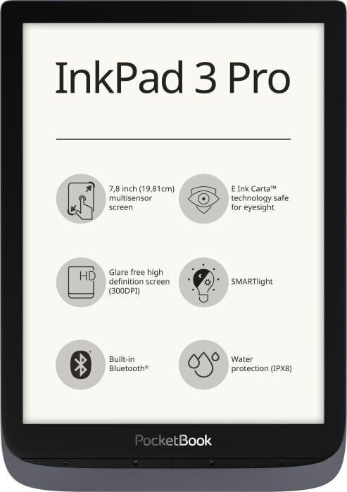 Pocketbook InkPad 3 Pro e-kirjanlukija, harmaa hinta ja tiedot | E-kirjojen lukulaitteet | hobbyhall.fi