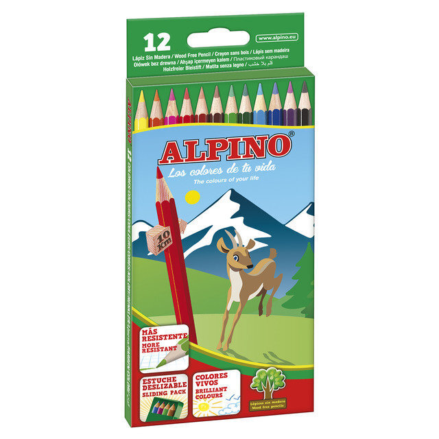 Vedenpitävät värikynät Alpino Classic, 12 väriä hinta ja tiedot | Taide- ja askartelutarvikkeet | hobbyhall.fi