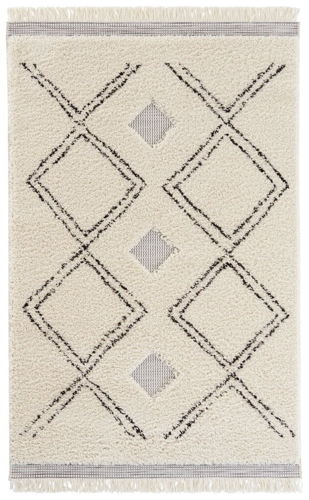 Mint Rugs New Handira Aranos -matto, 160 x 230 cm, kerma / musta hinta ja tiedot | Isot matot | hobbyhall.fi