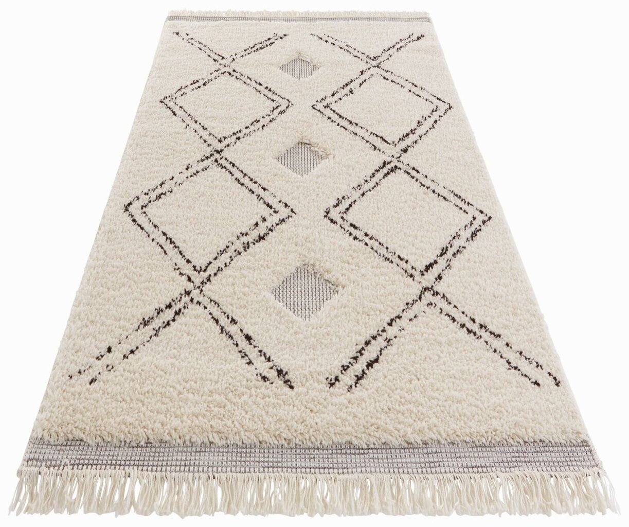 Mint Rugs New Handira Aranos -matto, 160 x 230 cm, kerma / musta hinta ja tiedot | Isot matot | hobbyhall.fi