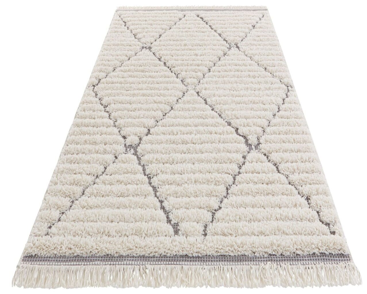 Mint Rugs New Handira Fulani -matto, kapea, 80 x 150 cm, kerma / harmaa hinta ja tiedot | Isot matot | hobbyhall.fi