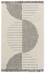 Mint Rugs New Handira Akan -matto, kapea, 80 x 150 cm, kerma / musta hinta ja tiedot | Isot matot | hobbyhall.fi