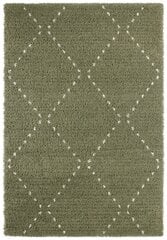 Mint Rugs Retro Basay -matto, kapea, 80 x 150 cm, metsänvihreä / kerma hinta ja tiedot | Isot matot | hobbyhall.fi