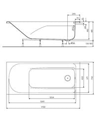 Comfort Plus -kylpyamme, 180 x 80 hinta ja tiedot | Kylpyammeet | hobbyhall.fi