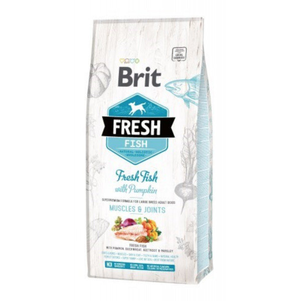 Brit Fresh Fish & Pumpkin Adult Large Muscles & Joints täysravinto aikuisille koirille 2.5 kg hinta ja tiedot | Koiran kuivaruoka | hobbyhall.fi