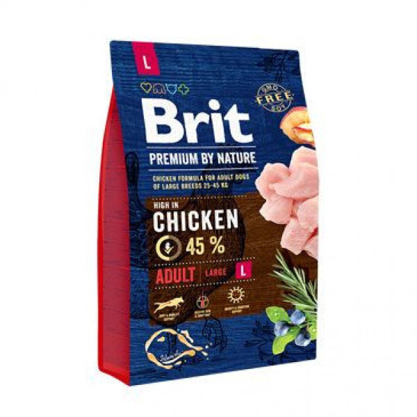 Brit Premium by Nature Adult L täysravinto aikuisille koirille 3kg hinta ja tiedot | Koiran kuivaruoka | hobbyhall.fi