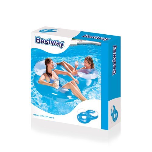 Puhallettava uimarengas Bestway Double Ring Float, 188 cm x 117 cm hinta ja tiedot | Puhallettavat vesilelut ja uima-asusteet | hobbyhall.fi