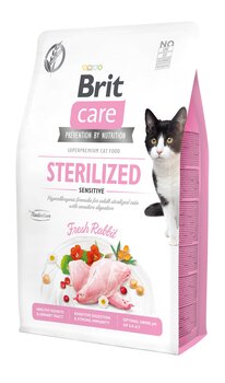 Brit Care Cat Grain-Free Sterilized Sensitive täysravinto kissoille 2 kg hinta ja tiedot | Kissan kuivaruoka | hobbyhall.fi