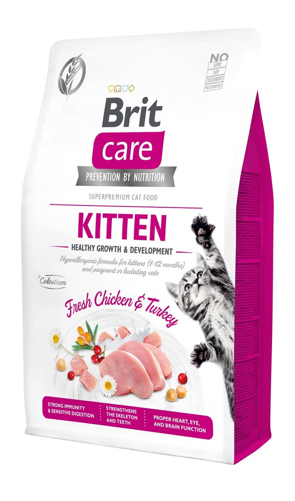 Brit Care Cat Grain-Free Kitten Healthy Growth täysravinto kissanpentuille 7kg hinta ja tiedot | Kissan kuivaruoka | hobbyhall.fi