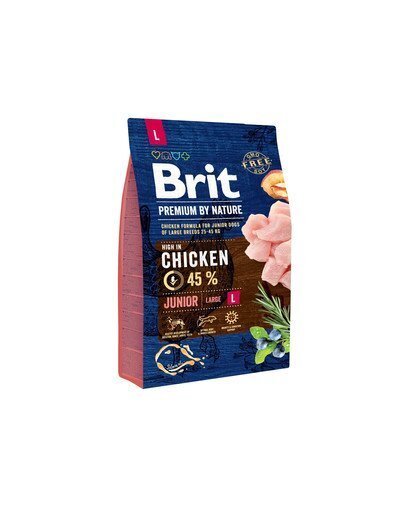 Brit Premium by Nature Junior L täysravinto koirille 3kg hinta ja tiedot | Koiran kuivaruoka | hobbyhall.fi