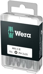 Wera 851/1 DIY-box Vakiokärjet 10kpl, PH 1 x 25mm hinta ja tiedot | Wera Työkalut | hobbyhall.fi