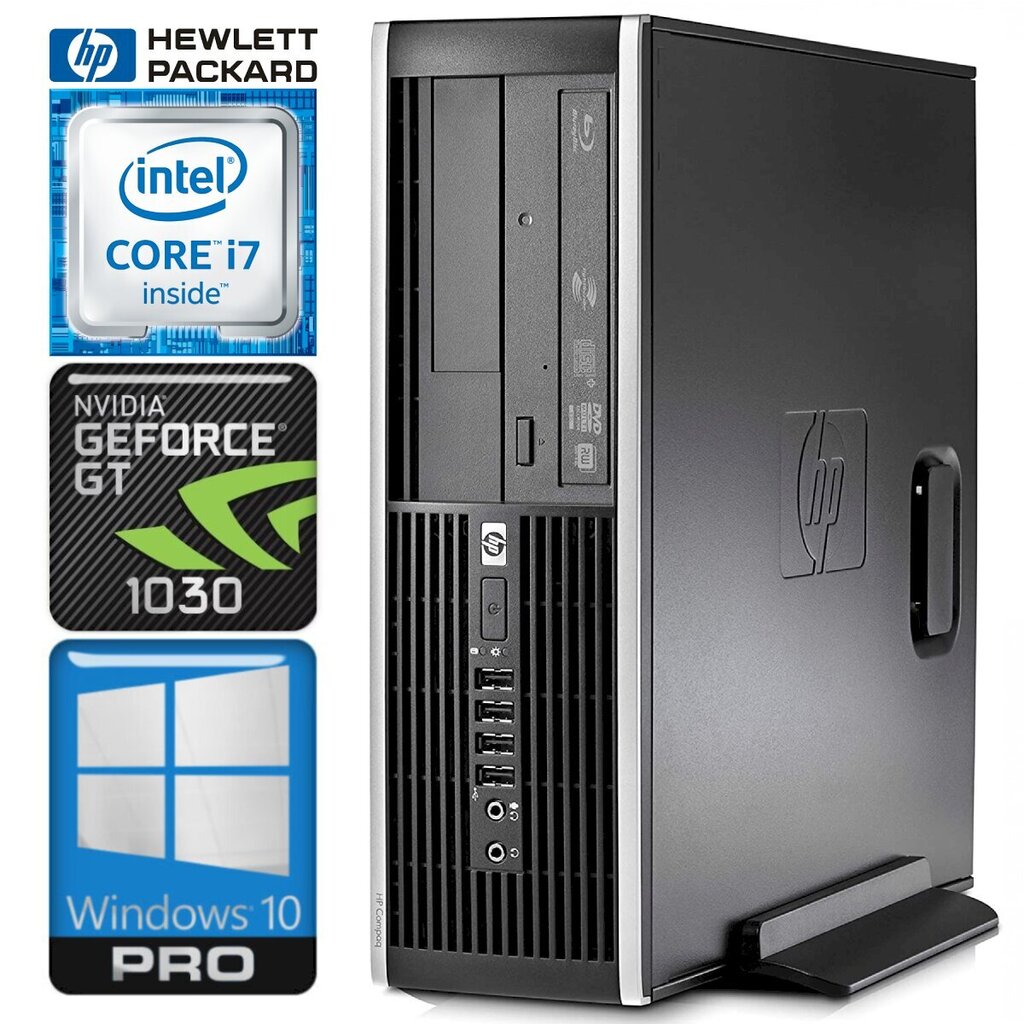 HP 8200 Elite SFF i7-2600 16 Gt 960SSD + 500 Gt GT1030 2 Gt DVD WIN10PRO / W7P [kunnostettu]. hinta ja tiedot | Pöytätietokoneet | hobbyhall.fi