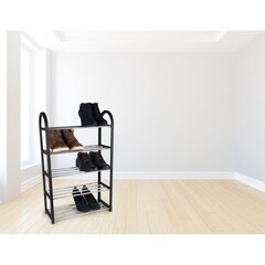 Alpina-kenkähylly, 50 x 77 x 20 cm, musta hinta ja tiedot | Kenkäkaapit ja -hyllyt | hobbyhall.fi