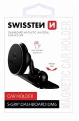 Swissten S-Grip DM6 yleiskäyttöinen auton paneeliteline magneetilla laitteille musta hinta ja tiedot | Puhelintelineet | hobbyhall.fi