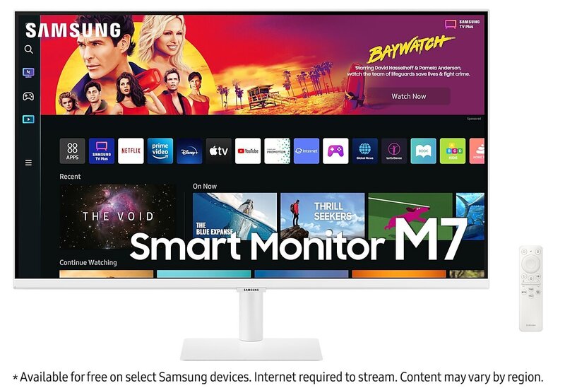 Samsung Smart Monitor M7 32" 4K UHD näyttö (valkoinen) LS32BM701UUXEN