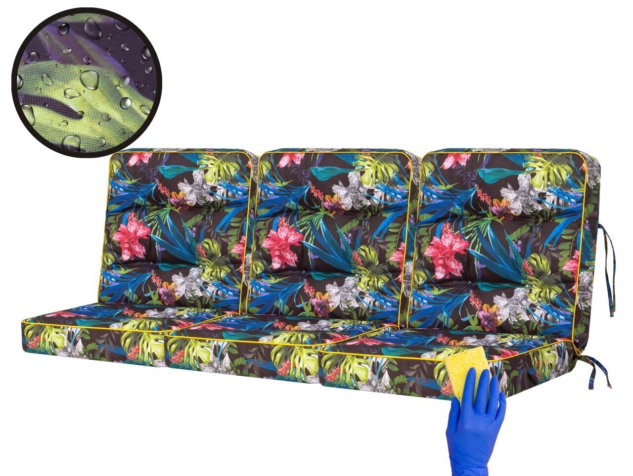 Hobbygarden Venus 3 tyynyn setti keinulle 180 cm, sininen hinta ja tiedot | Istuintyynyt, pehmusteet ja päälliset | hobbyhall.fi