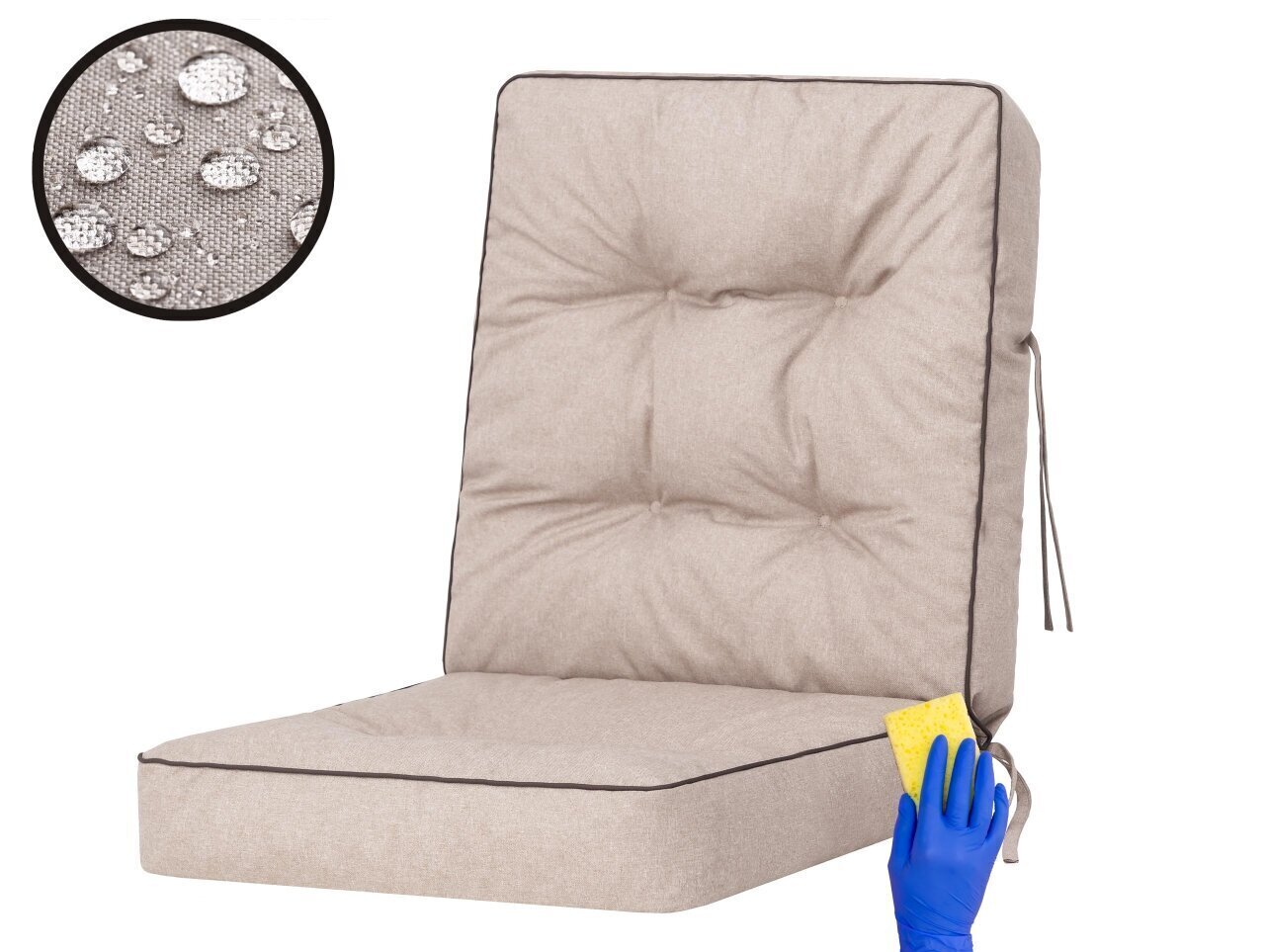 Hobbygarden Venus tuolityyny 60cm, beige hinta ja tiedot | Istuintyynyt, pehmusteet ja päälliset | hobbyhall.fi