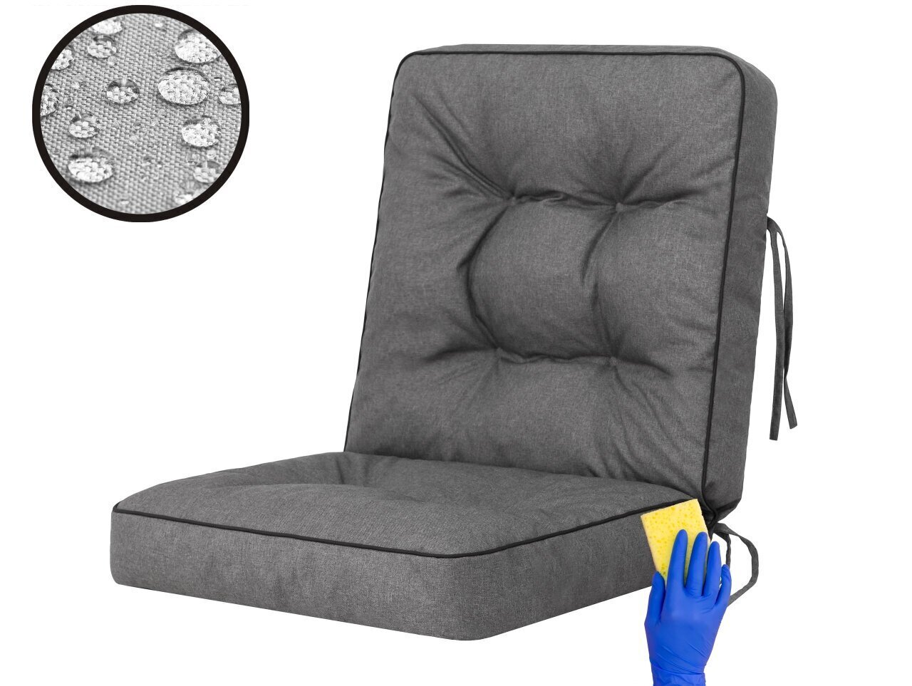 Hobbygarden Venus tuolityyny 50cm, harmaa hinta ja tiedot | Istuintyynyt, pehmusteet ja päälliset | hobbyhall.fi