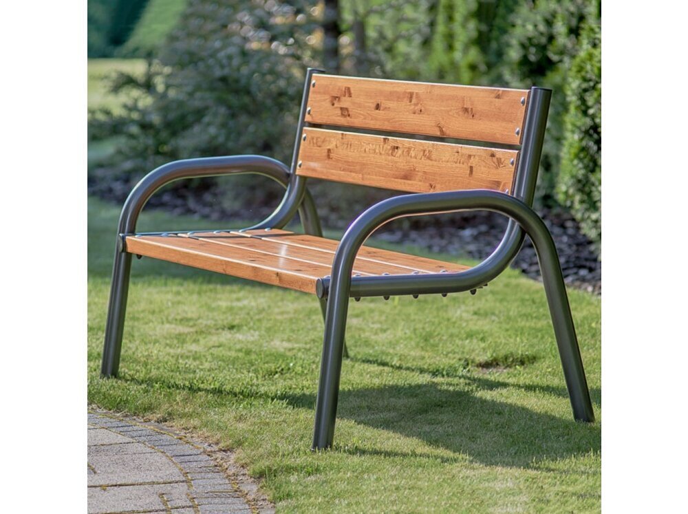 Penkki Patio Park Lux II 150 cm, ruskea/harmaa hinta ja tiedot | Puutarhapenkit | hobbyhall.fi