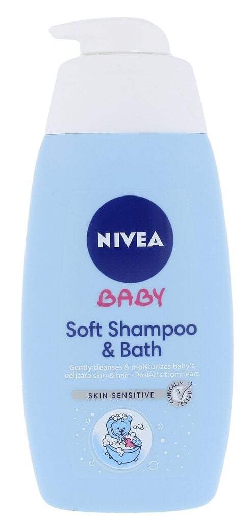 Nivea Baby Soft Shampoo & Bath shampoo lapsille 500 ml hinta ja tiedot | Lasten ja äitiysajan kosmetiikka | hobbyhall.fi