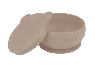 Liukumaton kulho kannella Minikoioi Bowly, Bubble Beige, 101080008 hinta ja tiedot | Vauvan ja lasten astiat | hobbyhall.fi