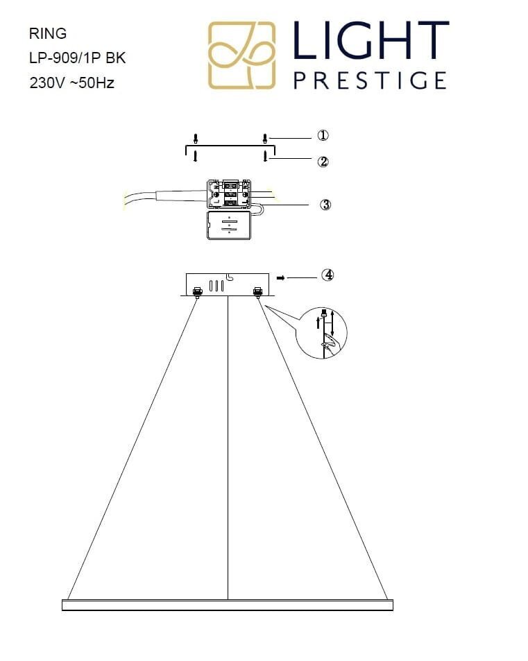 Kattovalaisin Light Prestige Ring L hinta ja tiedot | Riippuvalaisimet | hobbyhall.fi