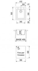 Tiskiallas Plados-Telma CUBE ON4110 14MQ Betoninharmaa väri hinta ja tiedot | Keittiöaltaat | hobbyhall.fi