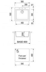 Tiskiallas Plados-Telma CUBE ON5610 N4 Tummanharmaa hinta ja tiedot | Keittiöaltaat | hobbyhall.fi