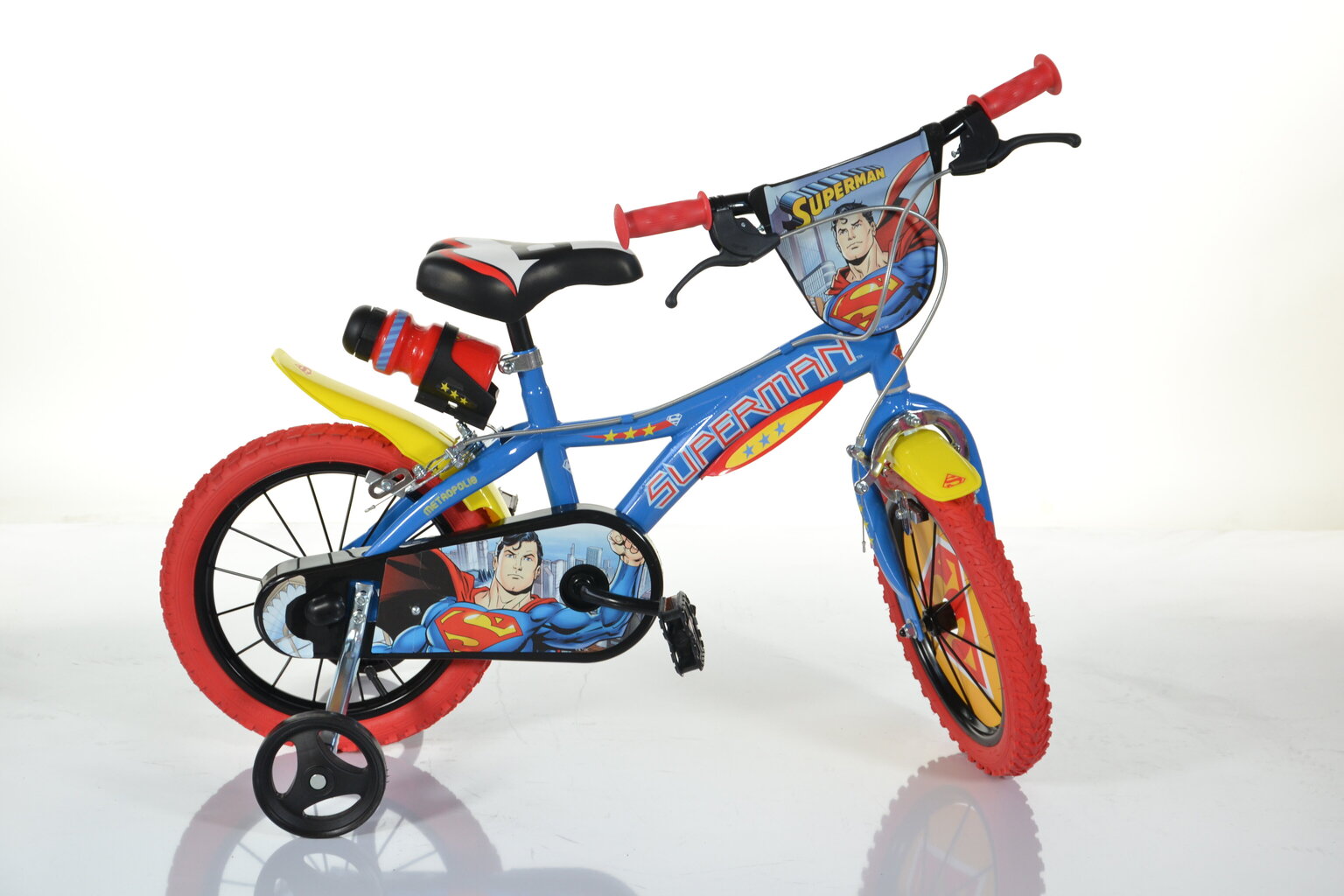 Dino Bikes lasten polkupyörä Superman 16", sininen/punainen/keltainen hinta ja tiedot | Polkupyörät | hobbyhall.fi