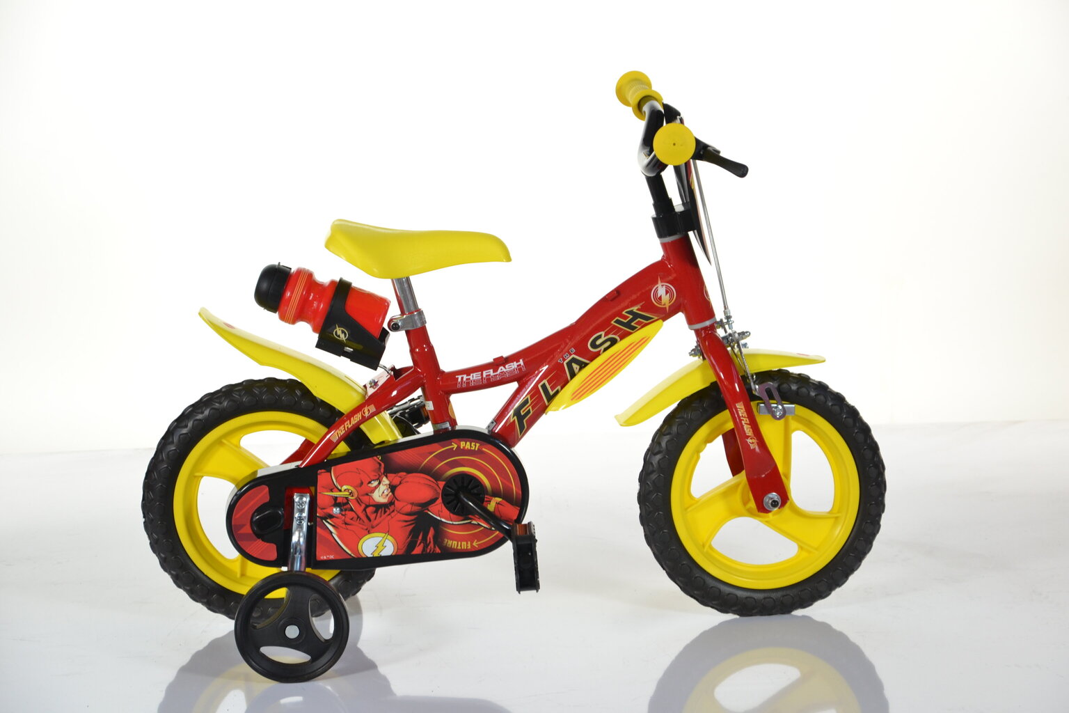 Dino Bikes polkupyörä lapsille Flash 12", punainen/keltainen hinta ja tiedot | Polkupyörät | hobbyhall.fi