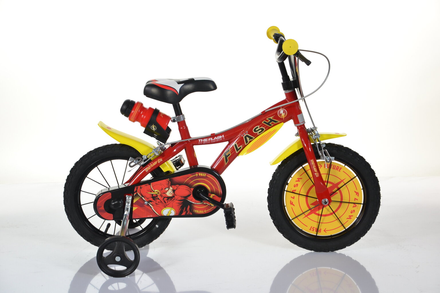 Dino Bikes lasten polkupyörä Flash 16", punainen/keltainen hinta ja tiedot | Polkupyörät | hobbyhall.fi