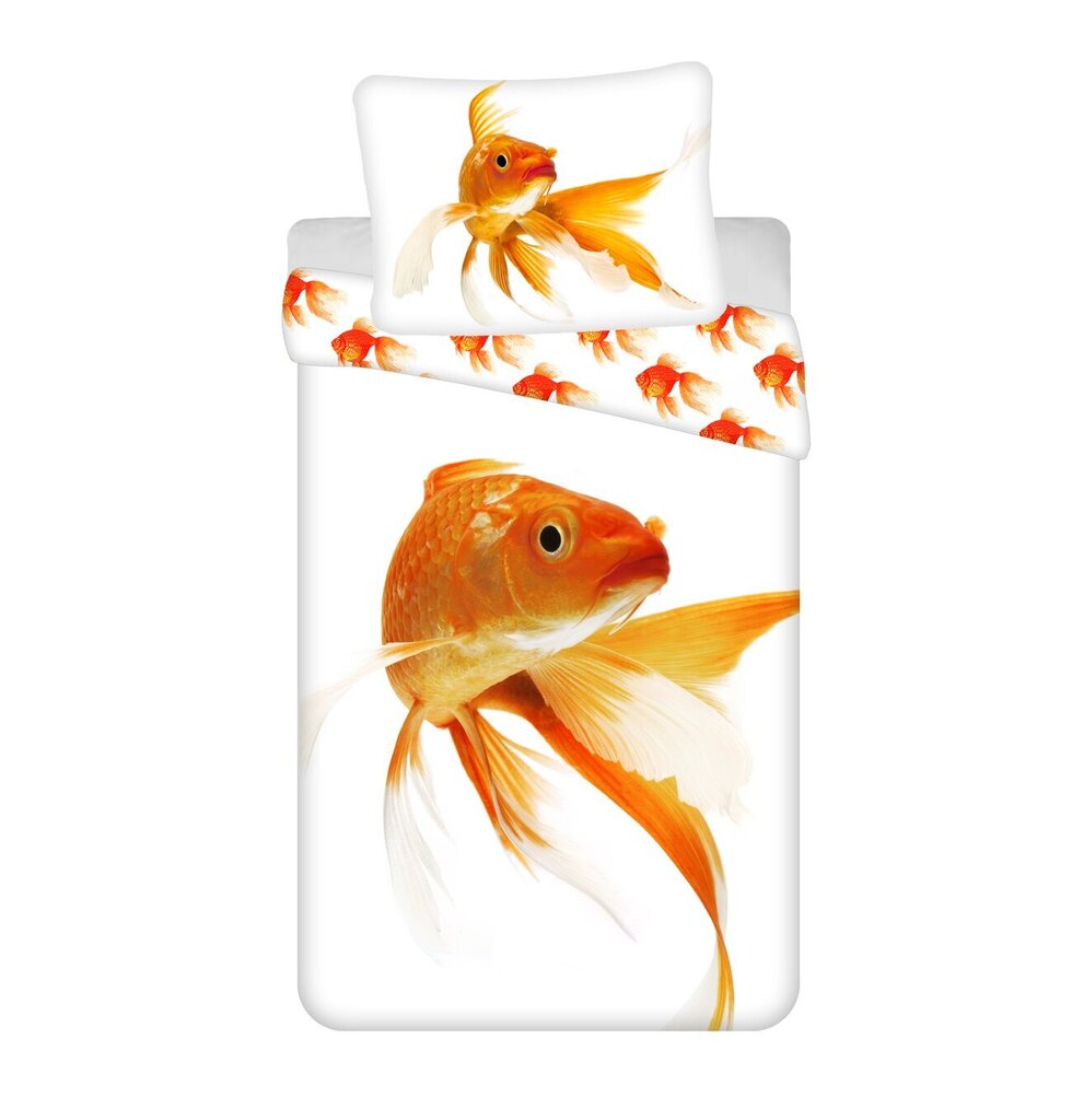 Golden Fish -pussilakanasetti, 140 x 200 cm + tyynyliina 70 x 90 cm hinta ja tiedot | Vuodevaatteet lapsille | hobbyhall.fi