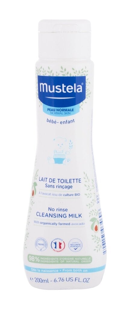 Mustela Bébé No Rinse Cleansing Milk vartaloemulsio lapsille 200 ml hinta ja tiedot | Lasten ja äitiysajan kosmetiikka | hobbyhall.fi