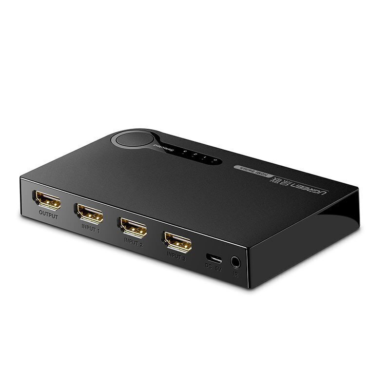 Ugreen HDMI kytkin - 3x HDMI, 3D, 4K, 7,5 Gbps, 36 bittinen hinta ja tiedot | Verkkokytkimet | hobbyhall.fi