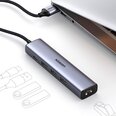 Ugreen monitoiminen sovitin HUB USB tyyppi C - 3 x USB/Ethernet RJ-45/USB tyyppi C PD harmaa (CM475)